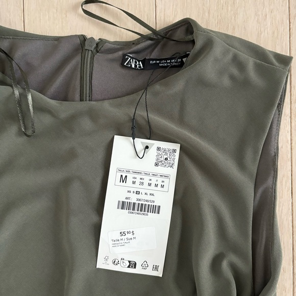 ZARA Mini Dress with Ruching - Picture 3 of 3